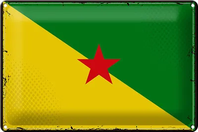 Produktbild von Blechschild Flagge Französisch-Guayana 30x20cm Retro Flag