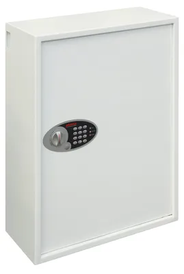 Imagen del producto de Phoenix Safe Co. Cygnus KS0035E, modelo Ocel, color blanco, 500 ganchos, sistema electrónico, capacidad de 111 litros, dimensiones: 580 x 280 x 760 mm