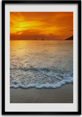 Produktbild von Bild - Bilderrahmen - Foto - 70 cm x 100 cm - MDF - Rahmen - Wandkunst - Sonnenuntergang