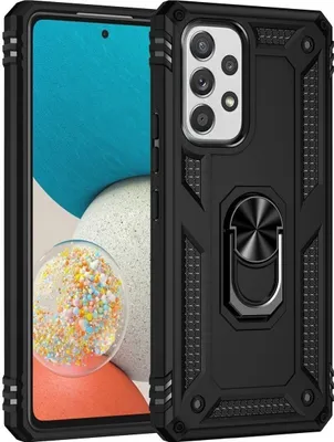 Produktbild von Mobigear Armor Ring  Samsung Galaxy A53 Hülle Hardcase Backcover Stoßfest mit Ringhalter - Schwarz