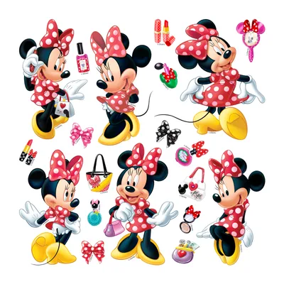 Image de Sticker mural Disney Minnie Mouse rouge et jaune - 600238 - 30 x 30 cm