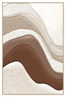 Produktbild von Leinwandbild mit Holzrahmen, abstrakt, in Weiß und Braun, 80 x 120 x 3,5 cm