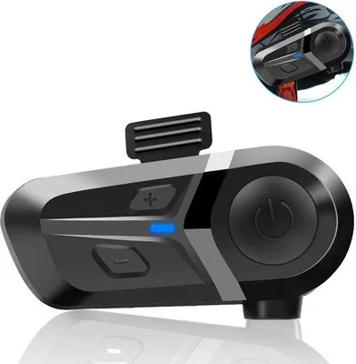 Immagine prodotto di Casco da moto con tecnologia Bluetooth, impermeabile, nero / microfono rigido