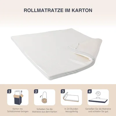 Image de Matelas de protection 140 x 200 cm, 5 cm d'épaisseur, en gel, amovible et lavable, pour lit à sommier tapissier