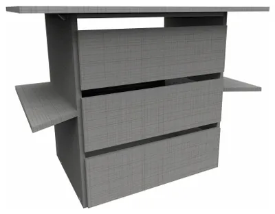 Produktbild von Schubladeneinsatz Zubehör für Kleiderschrank Multiraumkonzept Nachbildung Leinen grau 77cm Neu