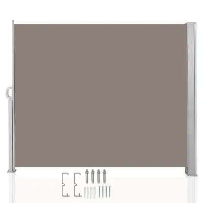 Produktbild von SWANEW Seitenmarkise Ausziehbar Sichtschutz Windschutz Terrasse Sonnenschutz Seitenrollo Alu Markisen Braun 160x300cm