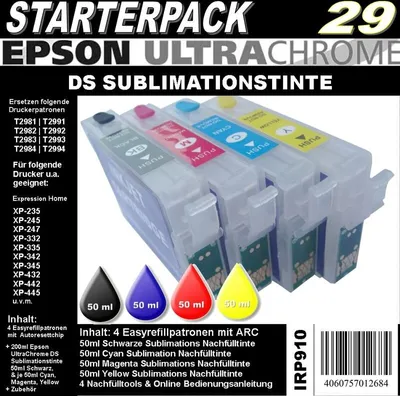 Produktbild von IRP910 für T2991 - T2994 Starterpack mit 4 Patronen + 200ml UltraChrome DS Sublimationstinte