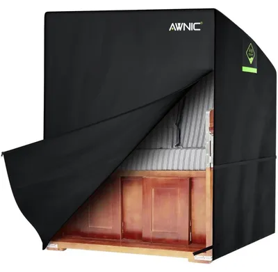 Produktbild von Strandkorb Schutzhülle Winterfest 2 Sitzer 420D 120x90x155/140cm Schwarz