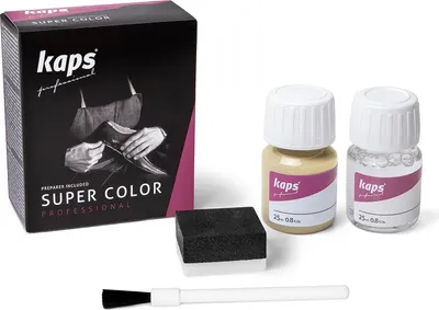 Produktbild von Kaps super colour Leder- & Kunstlederfarbe inkl. Reiniger - (136) Elfenbein - 25ml
