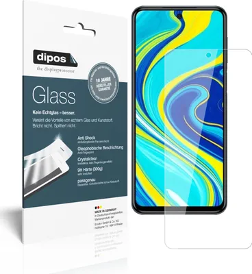 Produktbild von 2x ochranná fólie pro Xiaomi Redmi Note 9 Pro - Anti-Shock 9H Film dipos Glass Plastic Glass