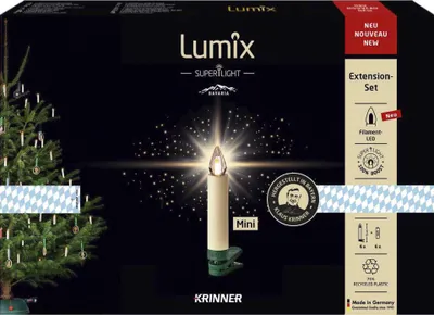 Produktbild von LED Kabellose Kerzenlichterkette Krinner Lumix SuperLight Bavaria 6 LEDs Lichtfarbe warmweiß dimmbar flackernd batteriebetrieben