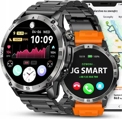 Zdjęcie produktu dla Smartwatch Męski Polskie Menu Gps Wodoodporny Smart Watch Krokomierz Puls