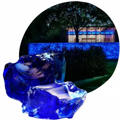 Produktbild von Blaue Glasbrocken 20 kg (10–20 cm) – Dekoratives Gabionenglas für Garten, Teich und Landschaftsgestaltung