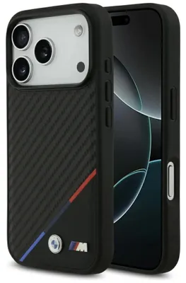 Zdjęcie produktu dla Etui Bmw M Carbon Tricolor Line Magsafe Na Iphone 17 Pro - Czarne