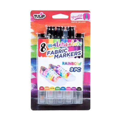 Produktbild von Tulip Textilstifte Aquarell Set 8 Stück - Kreative Marker für Stoff