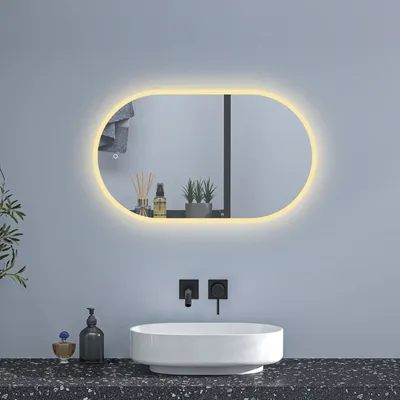 Produktbild von LED Badezimmer Spiegel mit Beleuchtung 60x100cm Badspiegel mit Beschlagfrei 3 Lichtfarbe Dimmbar Speicherfunktion CE IP44
