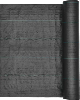 Image de SucceBuy Toile anti-mauvaises herbes 4 x 35,1 m Toile de jardin 100 g/m², tapis anti-mauvaises herbes en polypropylène en rouleau, film anti-mauvaises herbes respirant et perméable à l'eau, protection des racines pour les serres et l'agriculture, noir