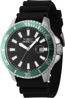Obrázek produktu pro Invicta Pro Diver 46129 - Pánské Náramkové Hondiky - Quartzové - Nerezová ocel s černým ciferníkem - 45mm