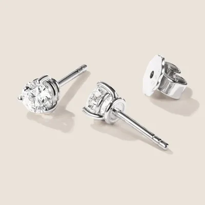 Produktbild von Brillant Diamant Ohrstecker 750 Weißgold 18 Karat Gold 0,70 ct G/VS1 Solitär
