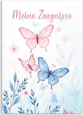 Produktbild von itenga Zeugnismappe A4 Kunststoff Sichtbuch Motiv Schmetterling ELARA