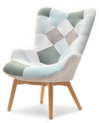 Zdjęcie produktu dla Fotel nuria patchwork 2 tkanina, podstawa buk