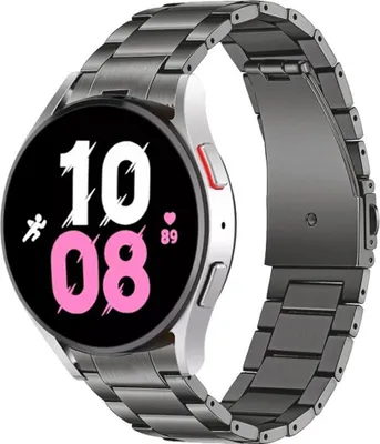 Produktbild von Strap-it Titanarmband - Kompatibel mit Samsung Galaxy Watch 5 Armband 44mm Ersatzarmband - Titanium - Hochwertiges Material - für Samsung Galaxy Armband Graphit