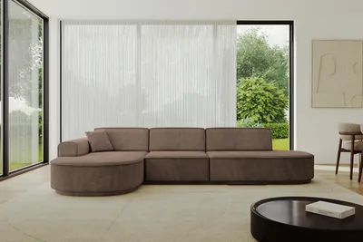 Produktbild von ALTDECOR Ecksofa in L-Form MARI-L2-v3 - 328x171x83 cm Braun - Corner Sofa Bett Eckcouch Couch Wohnlandschaft Cauchsofa