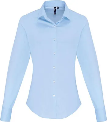 Produktbild von Premier Workwear Women´s Stretch Fit Poplin Long Sleeve Baumwolle Shirt
