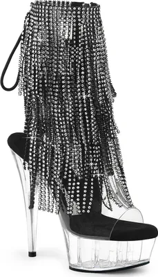 Produktbild von DELIGHT-1017RSF Damen Booties von Pleaser, Transparent Schwarz Transparent, EU 41, US 11
