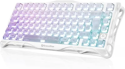 Produktbild von Mechanisch Tastatur(DE Layout), 75% Gaming Tastatur Kabellos Tri-Mode(2,4GHz/Bluetooth/Kabel)，Hot Swap Gamer Tastatur, RGB Beleuchtung