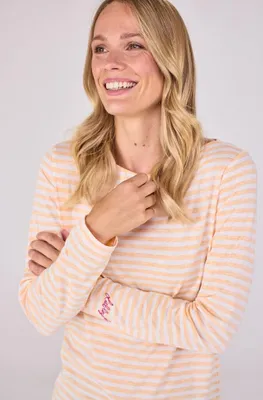 Produktbild von Streifenpullover für Damen in orange