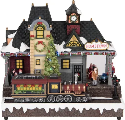 Obrázok produktu pre Clayre & Eef Vianočná dekorácia s LED osvetlením a hudobným vláčikom 32x16x30 cm / 3xAA Hnedý plast