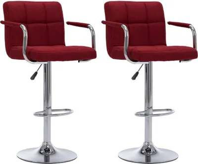 Image de Chaises de bar lot de 2 bordeaux tissu