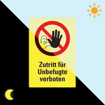 Produktbild von PERMALIGHT power langnachleuchtend Verbots-Kombischild Zutritt für.., ASR/DIN...