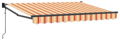 Image de Store électrique rétractable jaune, orange et blanc, 3,5 x 2 m