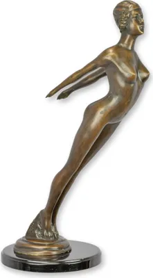 Produktbild von Bronzeskulptur weiblicher Akt Erotik Replikat Retro Design Dekoration