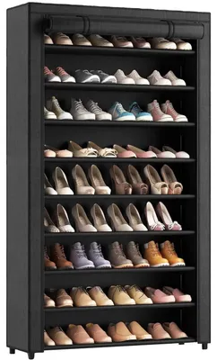 Produktbild von Brixy Schuhregal XXL – 9-stöckiger Schuhschrank – für bis zu 54 Paar Schuhe – 160 x 100 x 28 cm – Sc