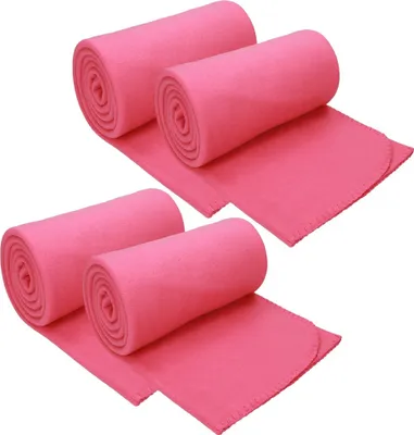 Produktbild von Betz 4 Stück Luxus Fleecedecken 130x170 cm Kuscheldecken  Farbe fuchsia