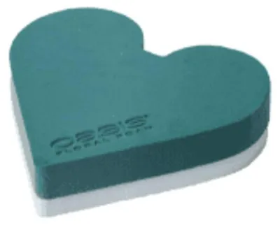 Produktbild von 2 Stück OASIS® Herz Polly, 25 x 25 x 6 cm – Frischblumen-Steckschaum