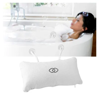 Produktbild von Badewannenkissen mit Saugnäpfen, Nackenstütze für die Badewanne, 35 x 20 cm