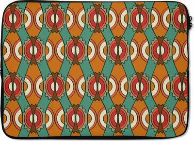 Produktbild von MuchoWow® Laptop Hülle 14 ZollDesign - Retro - Orange - Abstrakt Laptoptasche - Laptoptasche - Stoßsicher - Schutzhaube