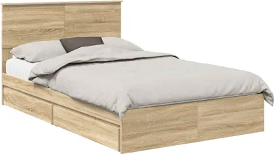Obrázek produktu pro Postel s úložným prostorem s čelo Sonoma dub 135 x 190 cm