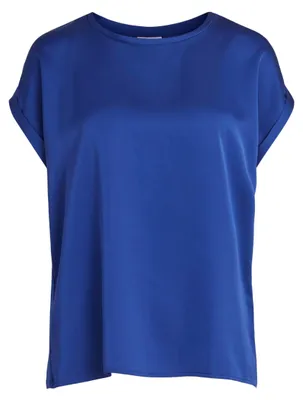 Produktbild von VILA Satin Blusen T-Shirt Kurzarm Basic Glänzendes Oberteil VIELLETTE Größe: 34