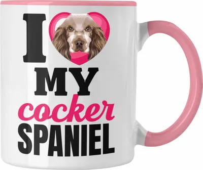 Produktbild von Trendation - Cocker Spaniel Besitzerin Tasse Geschenk Lustiger Spruch Geschenkidee I Love My Cocker Spaniel (Rosa)