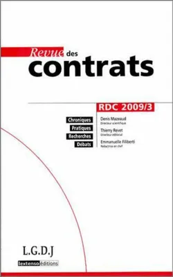 Image de Revue Des Contrats N 3 - 2009