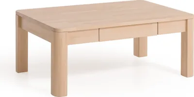 Produktbild von Couchtisch Tisch mit Schublade BENITO Buche Massivholz 110x70 cm