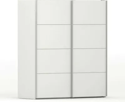 Produktbild von Kleiderschrank 2 Türen Arienne, Schlafzimmermöbel, Schrank, Garderobe, 182x64 h202 cm, Weiß