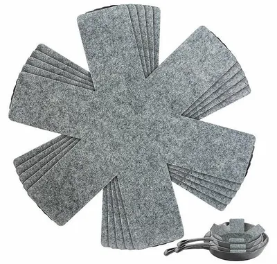 Image de 5 protections pour poêle et casseroles en feutre Ø 32 cm