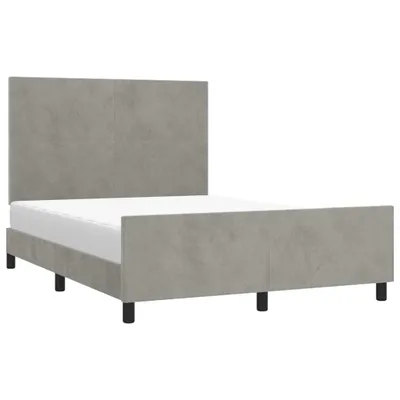 Produktbild von vidaXL Bettgestell ohne Matratze Hellgrau 140x200 cm Samt