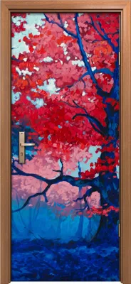 Produktbild von Türposter 80x200 cm Türaufkleber Türtapete Türfolie Klebefolie Landschaft Herbst Baum Wald Malerei